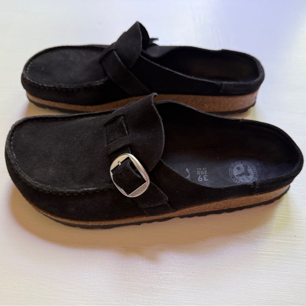 Birkenstock Buckley Black Suede Clog Women Sz 39 US 8 - Picture 4 of 6